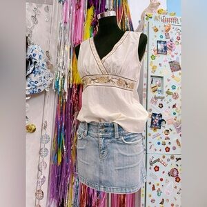 Vintage Y2K 2000s embroidered tank
